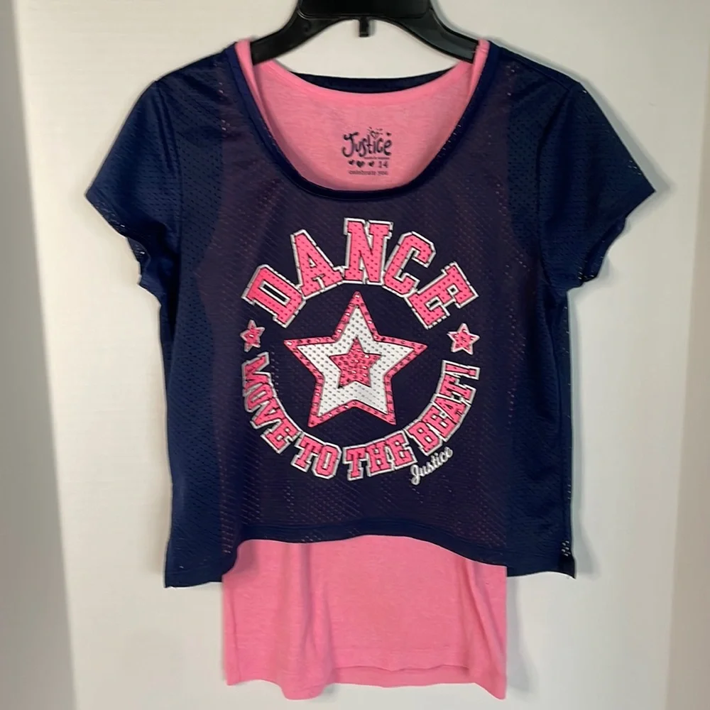 Justice Youth Dance 2 piece attached shirt size 14